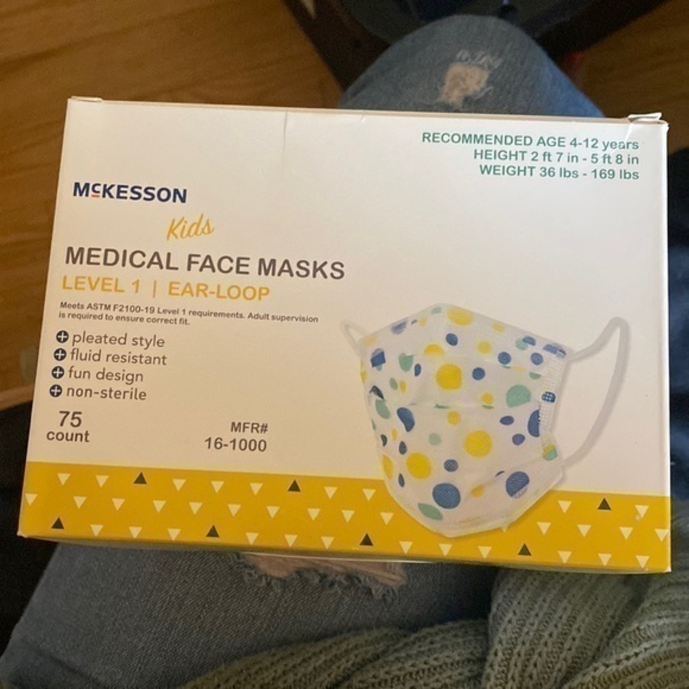 McKesson Kids Polka Dot Medical Face Masks Level 1 Brand new box